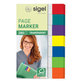 sigel® - Haftmarker, 50x12mm, farbig sortiert, Pck=7x40Bl, HN677, transparent