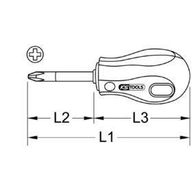 KSTOOLS® - ERGOTORQUE Schraubendreher, kurz, PH2