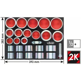 VIGOR® - Zug- und Druckhülsen-Satz V5066, 26-teilig