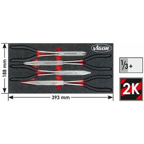 VIGOR® - Doppelgelenk-Zangen-Satz V4995, 4-teilig