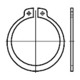 Sicherungsringe für Wellen, DIN 471 Federstahl Zinklamelle 38 x 1,75mm