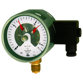 RIEGLER® - Kontaktmanometer, G 1/2" radial unten, Messbereich 0-40,0 bar, Ø100mm