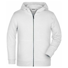 James & Nicholson - Kinder Hoody Sweatjacke 8026K, weiß, Größe L