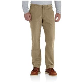 carhartt® - Herren Canvas-Arbeitshose RUGGED FLEX RIGBY DUNGAREE, dark khaki, Größe W38/L32