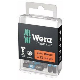 Wera® - Bit Impaktor 1/4" DIN 3126 C6,3 Innensechskant 5 x 25mm 10er Pack
