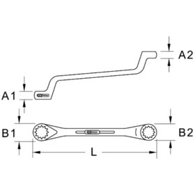 KSTOOLS® - BRONZEplus Doppel-Ringschlüssel gekröpft 1/4x5/16"