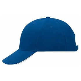 James & Nicholson - 6 Panel Sandwich Cap MB024, königs-blau/weiß, Einheitsgröße