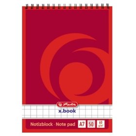 herlitz - Notizblock 110734 DIN A7 50 Blatt kariert weiß