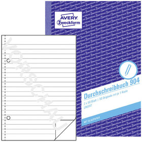 AVERY™ Zweckform - 904 Durchschreibbuch, A5, liniert, mit Blaupapier, 2x 50 Blatt