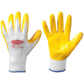 strongHand® - Handschuh GOLDSTAR 0555, weiß/gelb, Größe 10H