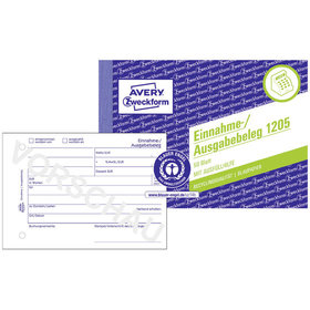 AVERY™ Zweckform - 1205 Einnahme-/Ausgabebeleg, A6 quer, Recycling-Papier, 50 Blatt
