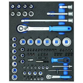 GEDORE - TS CT2-D19-D20 Steckschlüssel-Sortiment 1/4"+1/2" in 2/4 Check-Tool-Modul