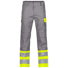 Dassy® - Lenox Multinorm Warnschutzhose mit Kniepolstertaschen, grafitgrau/neongelb, Schrittlänge Standard, Größe 50