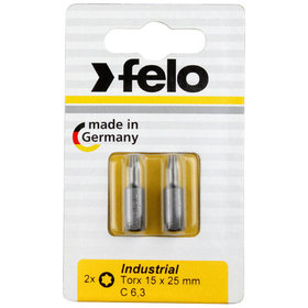 FELO - Bit, Industrie C 6,3 x 25mm, 3 Stück auf Karte TX 15 / TX 20 / TX 25