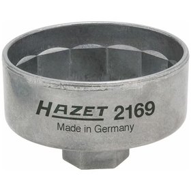 HAZET - Ölfilter-Schlüssel 2169, 3/8" für Außen-14-kant 74,4mm
