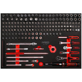 KSTOOLS® - 1/4" Steckschlüssel-Satz in Schaumstoffeinlage, 169-teilig