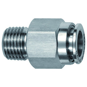 RIEGLER® - Gerade Steckverschraubung R 1/8" A, Schlauch-Außen-Ø 4, Edelstahl 1.4404