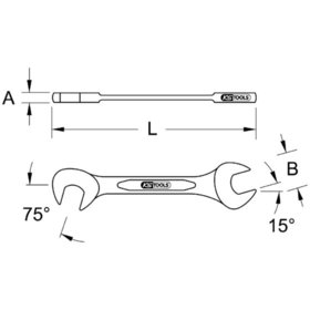 KSTOOLS® - BRONZEplus Blech-Doppel-Maulschlüssel klein 7mm