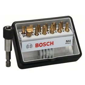 Bosch - Schrauberbit-Set Robust Line M Max Grip, 12 + 1-teilig, für PH, PZ, TORX®, LS