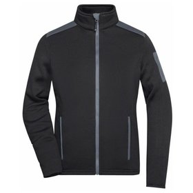 James & Nicholson - Damen Strick Fleecejacke JN590, schwarz/carbon, Größe M