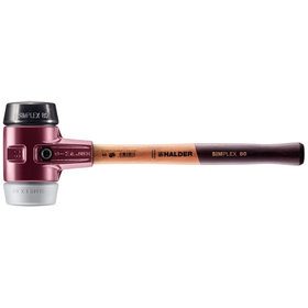 HALDER - SIMPLEX-Schonhammer, TPE-mid / Gummikomposition, mit Tempergussgehäuse und hochwertigem Holzstiel | D=80 mm | 3023.080