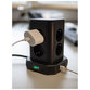 brennenstuhl® - Steckdosenturm 8-fach mit USB (Steckdosenblock 8-fach mit 4x USB, Steckdosen in 45°-Anordnung, 2m Kabel) schwarz