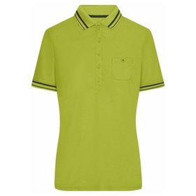 James & Nicholson - Damen Active Poloshirt JN701, acid-gelb/carbon, Größe L