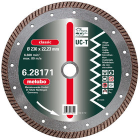 metabo® - Diamant-Trennscheibe, 180 x 2,3 x 22,23 mm, "classic", "UC-T", Turbo, Universal (628170000)