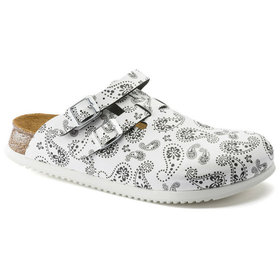 BIRKENSTOCK® - Clog Kay Superlauf, Birko-Flor, Paisley Black/White, schmal, Größe 38