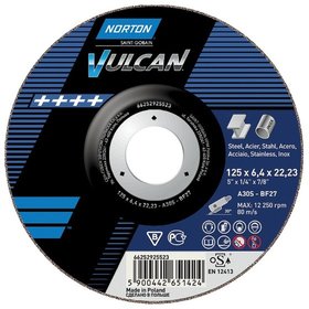 NORTON clipper® - Schruppscheibe Vulcan Stahl/Inox gekröpft 125 x 6,4mm