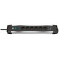 brennenstuhl® - Premium-Alu-Line Steckdosenleiste 6-fach (Steckerleiste mit 3m Kabel und Schalter, mit Aufhänge-Vorrichtung, 2-fach USB 3,1 A) schwarz/silber