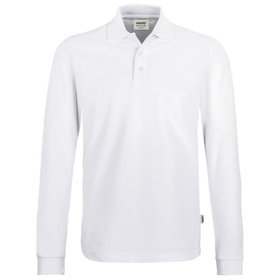 HAKRO - Longsleeve-Poloshirt Classic 820, weiß, Größe M