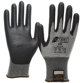 NITRAS® - Schnittschutzhandschuh 6705, Kat. II, grau/schwarz, Größe 2XL