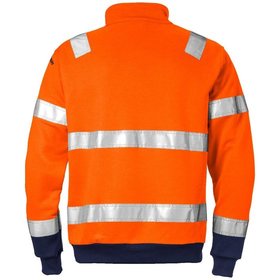 KANSAS® - Warnschutz-Sweatshirt 728, warnorange/marineblau, Größe XL