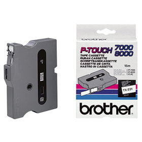 brother - P-touch Schriftbandkassette TX231 12mm x 15,4m laminiert schwarz auf weiß