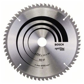 Bosch - HM-Sägeblatt Optiline Wood für Kapp- und Gehrungssägen ø254x30mm 60 Z WZ/N