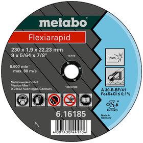 metabo® - Flexiarapid 115x1,6x22,23 Inox, Trennscheibe, gerade Ausführung (616181000)
