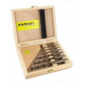 FAMAG® - Holzspiralbohrersatz 7-teilig D=3,4,5,6,8,10,12mm im Holzkasten