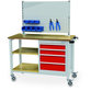 bedrunka+hirth - Mobile Werkbank Tiefe 500 mm, R 18-16, 4 x Schublade, 2 x Fachboden, Maße in mm (B x T x H): 1200 x 540 x 880