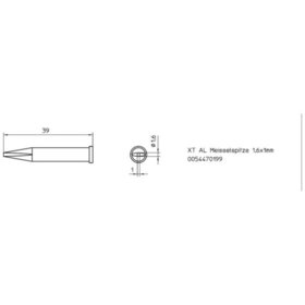 Weller® - Lötspitze Serie XT, Meißelform, XT AX/1,6 x 0,7mm, gebogen 30°, 1 Stück