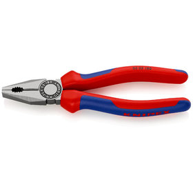 KNIPEX® - Kombizange schwarz atramentiert, mit Mehrkomponenten-Hüllen 180 mm 0302180