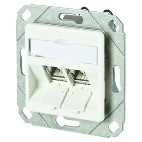 METZ CONNECT - Anschlussdose Cat6A UP 2xRJ45 Kanaleinb RAL9010 rws Schneidklemm designfähig