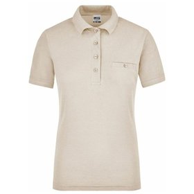 James & Nicholson - Damen Workwear Poloshirt mit Tasche JN867, stein-grau, Größe M