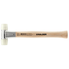 HALDER - BASEPLEX-Schonhammer, Nylon / Nylon mit Zinkdruckguss-Gehäuse und Holzstiel | D=25 mm | 3908.025