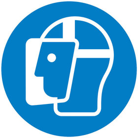 SafetyMarking® - Gebotszeichen M013 "Gesichtsschutz benutzen" Alu geprägt ø200mm