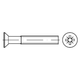 Senkschraube Kreuzschlitz PZ ISO 7046 Stahl 4.8 galvanisch verzinkt M6 x 45mm