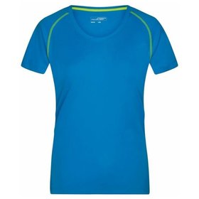 James & Nicholson - Damen Fitness Shirt JN495, hellblau/hellgelb, Größe XL
