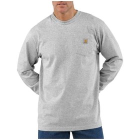 carhartt® - Herren Langarmshirt WORKWEAR POCKET T-SHIRT L/S, heather grey, Größe S