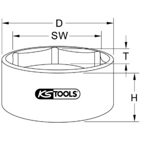 KSTOOLS® - 3/4" Achsmuttern-Schlüssel, 6-kant, kurz, 70mm