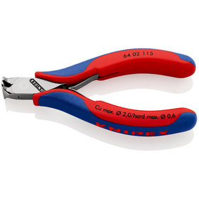 KNIPEX® - Elektronik-Vornschneider mit Mehrkomponenten-Hüllen 115 mm 6402115